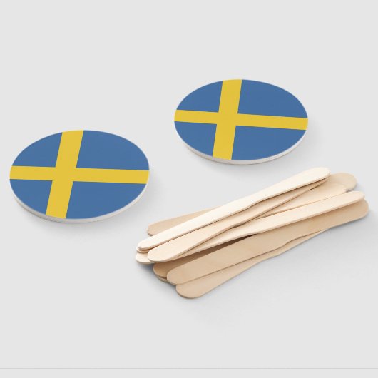 Zweedse vlag handwaaier (Niet-gemonteerd)