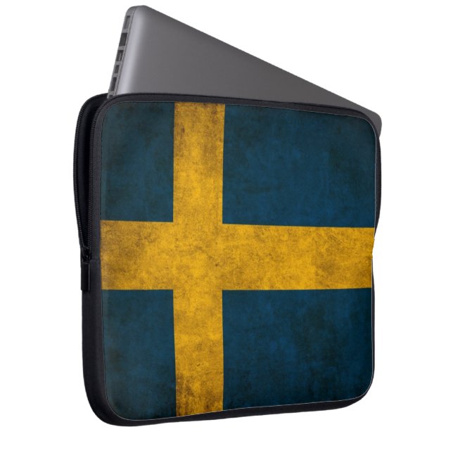 zweedse vlag laptop sleeve (Voorkant Rechts)