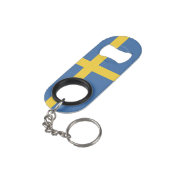 Zweedse vlag mini flessenopener (Achterkant Gekanteld)