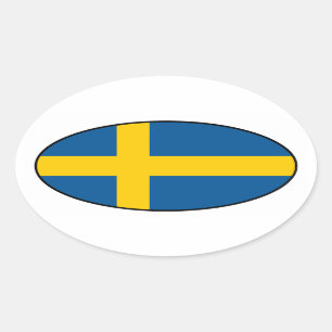 Zweedse vlag Oval Sticker