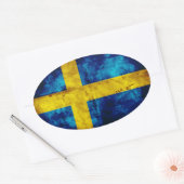 Zweedse vlag ovale sticker (Envelop)