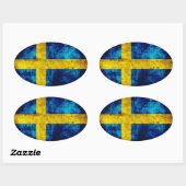Zweedse vlag ovale sticker (Vel)