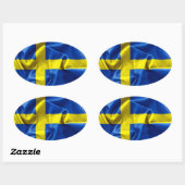 Zweedse vlag ovale sticker (Vel)