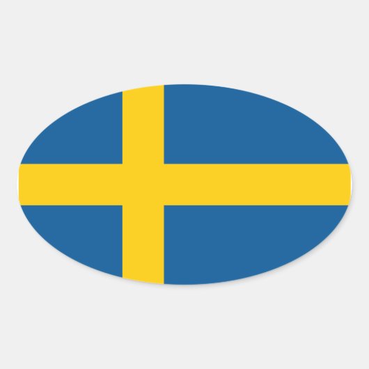 Zweedse vlag ovale sticker (Voorkant)