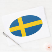 Zweedse vlag ovale sticker (Envelop)