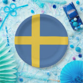 Zweedse vlag papieren bordje (Feest)