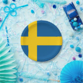 Zweedse vlag papieren bordje (Feest)