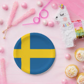 Zweedse vlag papieren bordje (Feest)