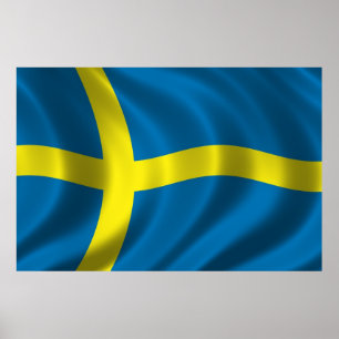 Zweedse vlag poster