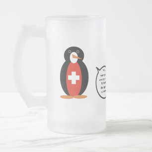 Zweedse Vlag Pratende Mevrouw Pinguïn Persoonlijk Matglas Bierpul