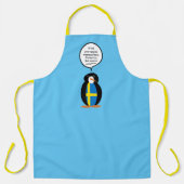 Zweedse vlag Pratende Ms. Penguin gepersonaliseerd Schort (Voorkant)
