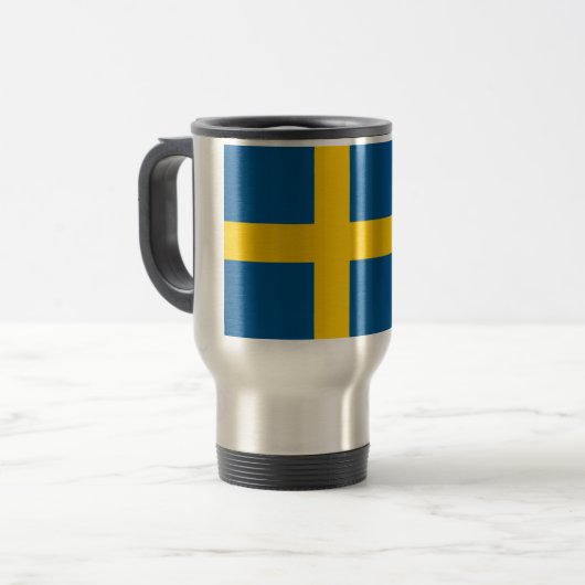 Zweedse vlag reisbeker (Voorkant links)