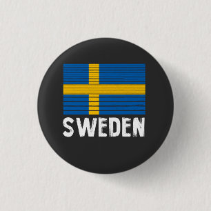 Zweedse vlag ronde button 3,2 cm