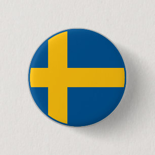 Zweedse vlag ronde button 3,2 cm