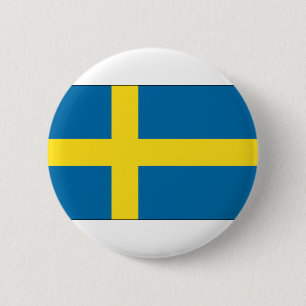 Zweedse vlag ronde button 5,7 cm