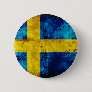 Zweedse vlag ronde button 5,7 cm