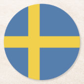 Zweedse vlag ronde kartonnen onderzetter (Voorkant)