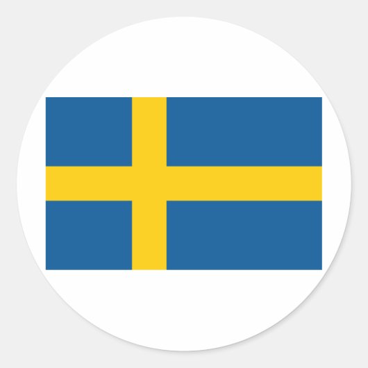 Zweedse vlag ronde sticker (Voorkant)
