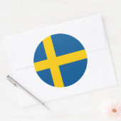 Zweedse vlag ronde sticker (Envelop)