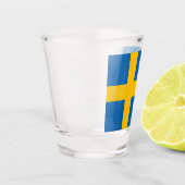Zweedse vlag shot glas (Links)