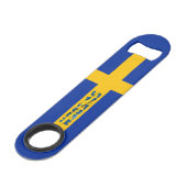 Zweedse vlag speed flessenopener (Achterkant Gekanteld)