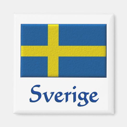 Zweedse vlag Sverige Magneet (Voorkant)
