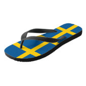 Zweedse vlag teenslippers (Schuin)