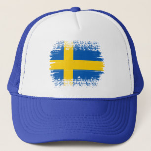 Zweedse vlag trucker pet