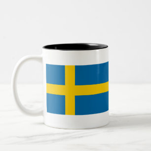 Zweedse vlag tweekleurige koffiemok