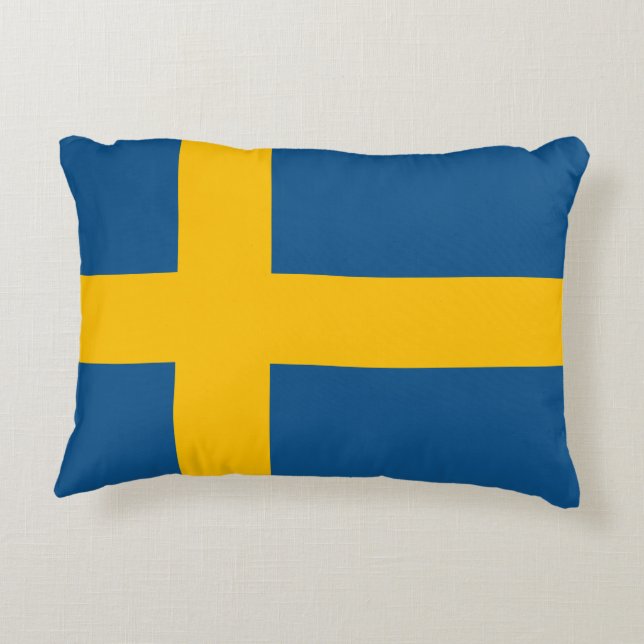 Zweedse vlag Zweden Accent Kussen (Achterkant)