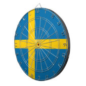 Zweedse vlag (Zweden) Dartbord (Voorkant Rechts)