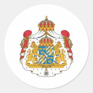 zweedse wapenmunt ronde sticker
