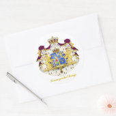Zweedse wapenstilstand ronde sticker (Envelop)