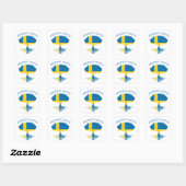 Zweedse Wortels Vlag Vierkante Sticker (Vel)