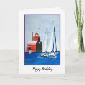 zweefboot en vuurtoren kaart (Voorkant)