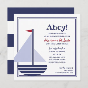 zweefboot nautisch BABY SHOWER Kaart