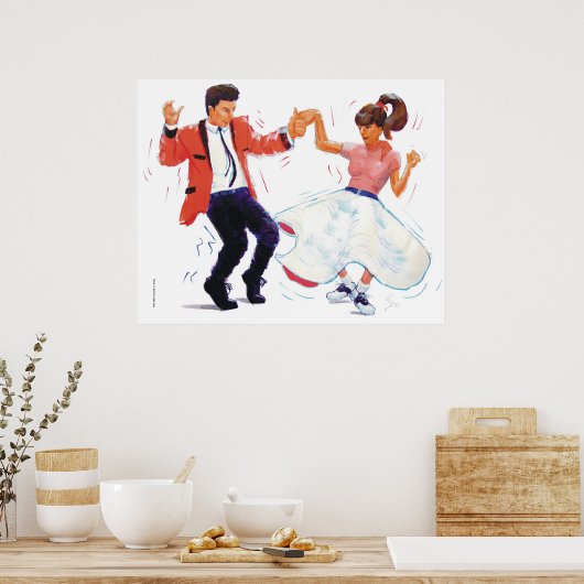 zweefdanser met poodle rok en zadelschoenen poster (Keuken)