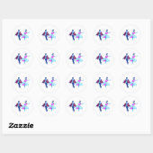 zweefdanserroze poodle zadelrokken ronde sticker (Vel)