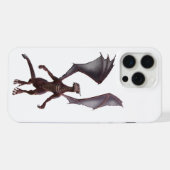 Zweefende rode draak iPhone hoesje (Achterkant horizontaal)