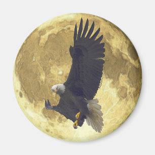 Zweefkale adelaar & full moon Wildlife Magnet Magneet