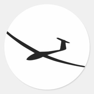 zweefvliegtuig ronde sticker
