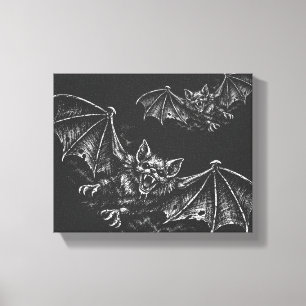 Zweepvleermuis - door BurnsInHell Canvas Afdruk