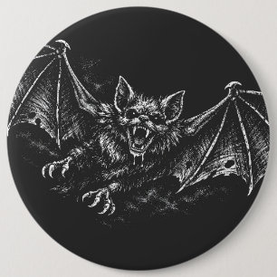 Zweepvleermuis - door BurnsInHell Ronde Button 6,0 Cm