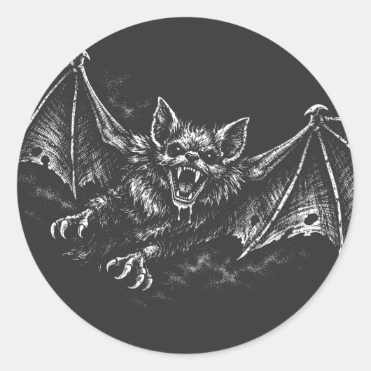 Zweepvleermuis - door BurnsInHell Ronde Sticker (Voorkant)