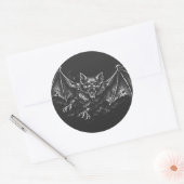 Zweepvleermuis - door BurnsInHell Ronde Sticker (Envelop)