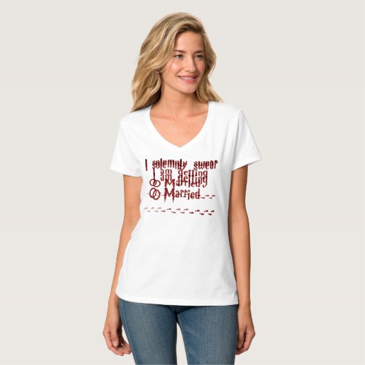 Zweer plechtig dat ik ga trouwen T-shirt (Voorkant volledig)