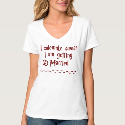 Zweer plechtig dat ik ga trouwen T-shirt (Voorkant)