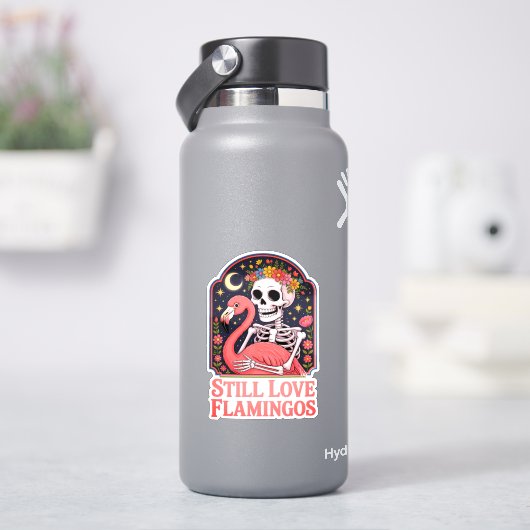 Zweere Halloween Nog Steeds Liefde Flamingo's Sticker (HydroFlask)