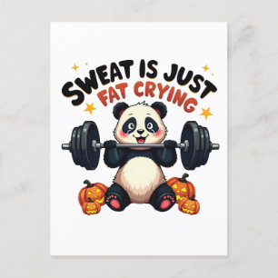Zweet is gewoon vet huilen grappige panda fitness  aankondigingskaart