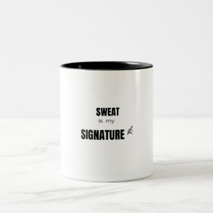 Zweet is Mijn Kenmerkende Krachttraining Gym Motiv Tweekleurige Koffiemok